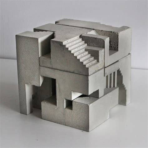 Miniature concrete sculptures of Brutalist structures can be used like ...