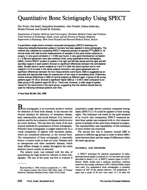 (PDF) Quantitative bone scintigraphy using SPECT