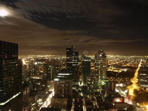 Melbourne City Night Skyline Stock Photo - Image of skyline, moon: 12766720