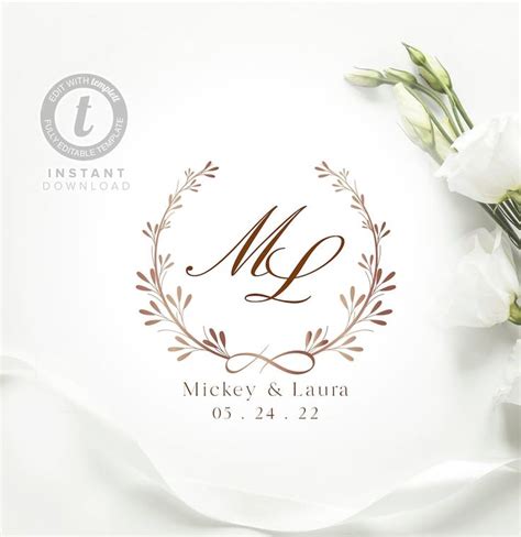 Editable Wedding Logo Template, Wedding Branding, Premade Business Logo Design, Digital Download ...