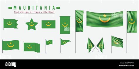 Mauritania flag, flat design of flags collection Stock Vector Image & Art - Alamy