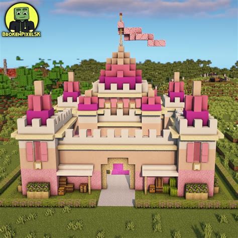 Pink Castle | Minecraft houses, Cute minecraft houses, Minecraft castle