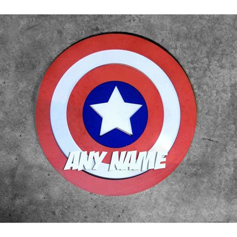 630laser - Marvel Avengers: 30 inches Captain America Shield Custom Name Wall Decor - 630laser