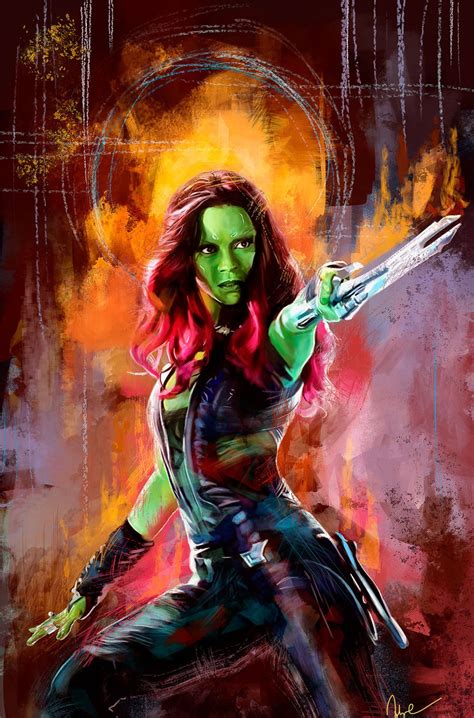 Gamora Fan Art . Guardians of the Galaxy Illustration | Gamora marvel ...