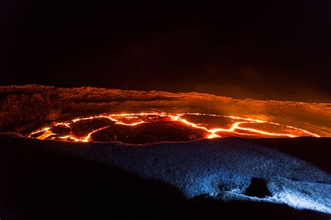 Eruption Of Volcano Erta Ale Ethiopia Stock Photo - Download Image Now - iStock