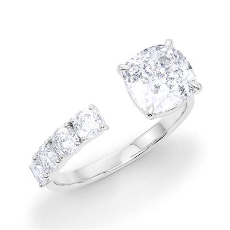 Floating Cushion cut Diamond Ring