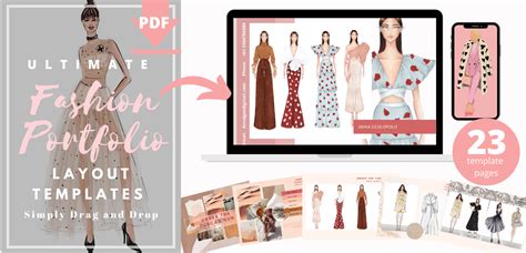 Fashion Portfolio Template | 23 page | PDF Download | 70% off | La Mode College