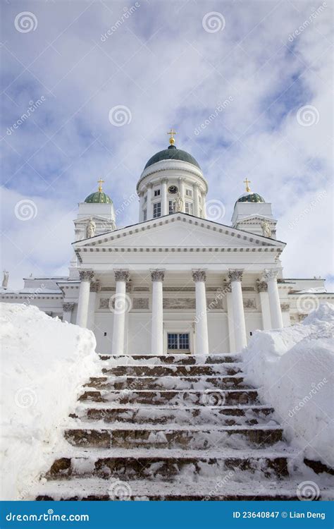 Helsinki Cathedral in Winter Stock Image - Image of clouds, heritage ...