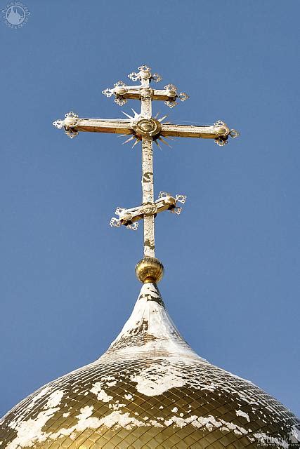 Gilded Russian Orthodox Cross on the Church Cupola in the Snow - ArtLook Photography