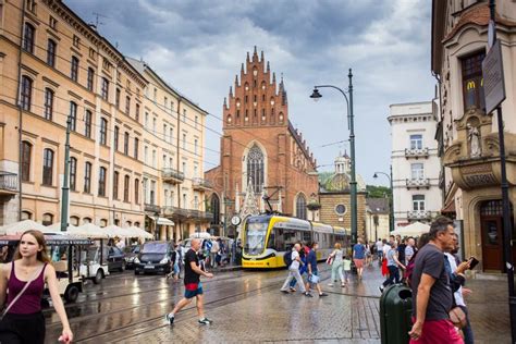 10 July 2017-Krakow, Poland - Old City Center,Krakow Market Square,historic Center, a City with ...