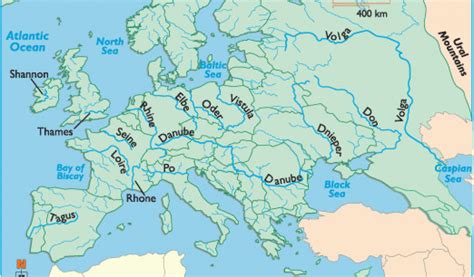 Mountain Ranges Of Europe Map European Rivers Rivers Of Europe Map Of ...