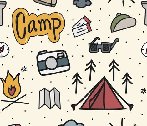 Colorful fabrics digitally printed by Spoonflower - Camping Nature Park RV in 2020 | Camping ...