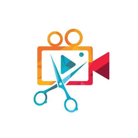 Movie film editor vector logo design. Video editing logo concept ...