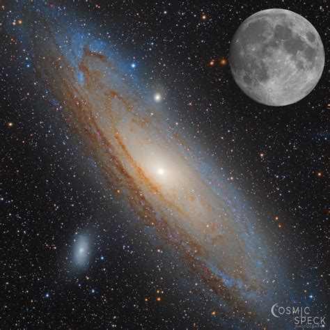 I added the moon to my image of the Andromeda Galaxy to show just how relatively large it is in ...