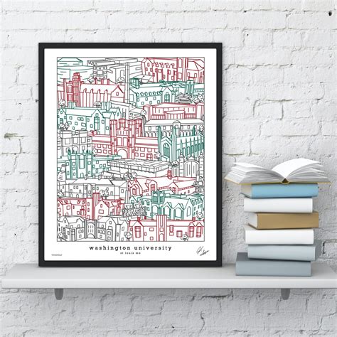 Washington University Campus Landmarks Art Print WashU | Etsy