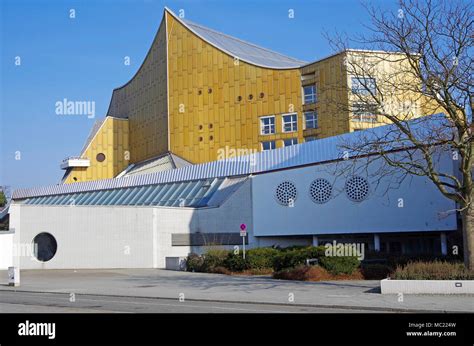 The Berliner Philharmonie concert hall, home to the Berlin Philharmonic Orchestra, architect ...