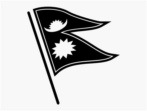 Clip Art Nepal - Nepal Flag Black And White , Free Transparent Clipart - ClipartKey