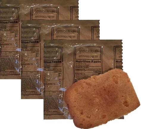 6 Pack of MRE Applesauce Pound Cake, MRE Desserts / First Inspection ...