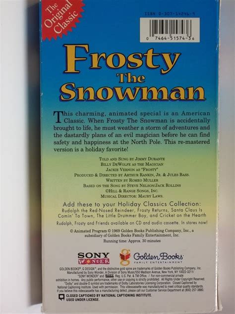 Frosty The Snowman( The Original Classic)Used VHS in VG+ condition - Preston's Used Items