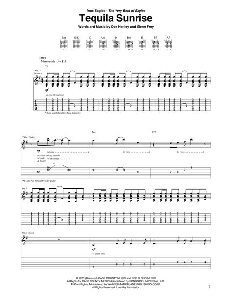 Tequila Sunrise by Eagles - Guitar Tab - Guitar Instructor