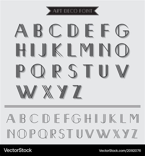 Art deco type font vintage typography Royalty Free Vector