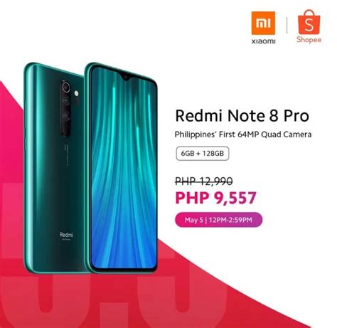 Redmi Note 8 Pro 6GB + 128GB On Sale Tomorrow For Php9,557 Instead of Php12,990