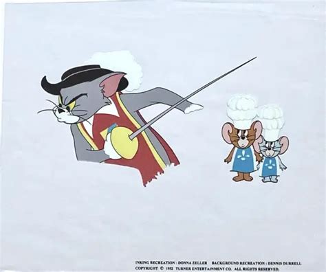 TOM AND JERRY Cel Hanna Barbera TWO MOUSEKETEERS Animation Art Sketch ...