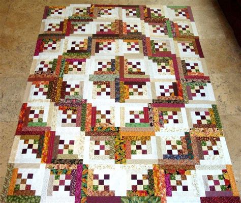 9 patch as log cabin center. LOG CABIN in the WOODS Quilt Top. $130.00, via Etsy. | Log cabin ...