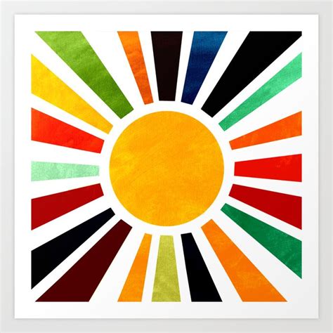 Sun Retro Art Art Print by nadja1 | Society6