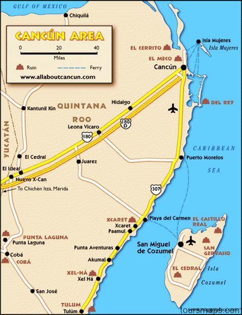 Map of Cancun Mexico - ToursMaps.com