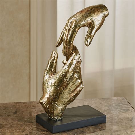 Loving Hands Gold Finished Table Sculpture