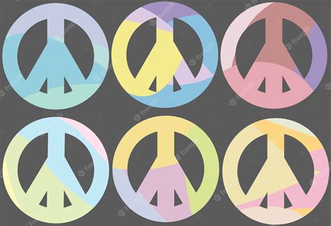 Premium Vector | Set of colored peace symbols