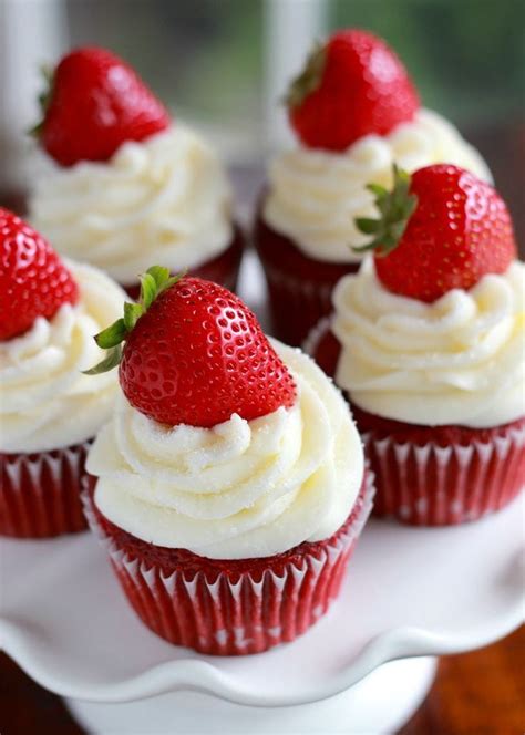 Strawberry Red Velvet Cupcake – Great Valentine Fruit Dessert For Him Recipe Ideas - Bored Fast ...