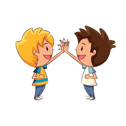 Kids High Five Stock Illustration - Download Image Now - iStock