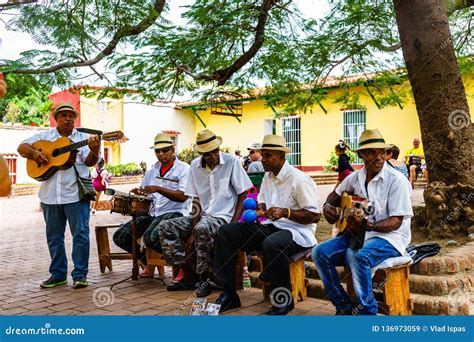 Trinidad, Cuba - 2019.Traditional Cuban Musicians Playing Songs for ...