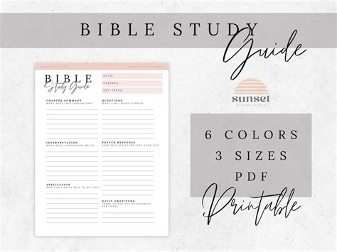 Bible Study Guide, Printable Bible Study, Christian Bible Study ...