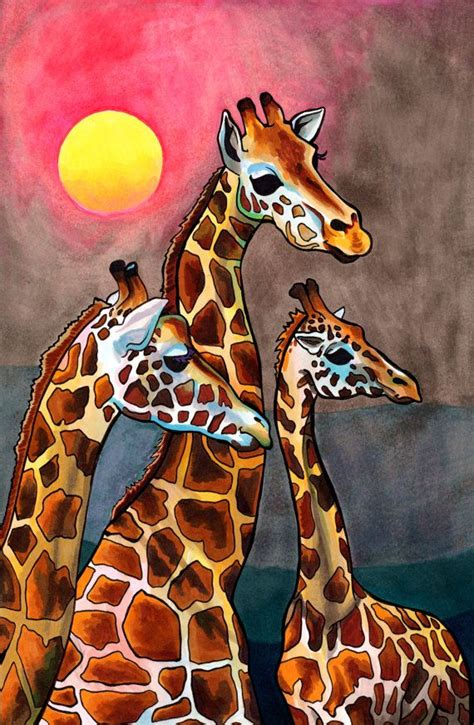 Nocturnal Nights | Giraffe art, African art, Giraffe painting