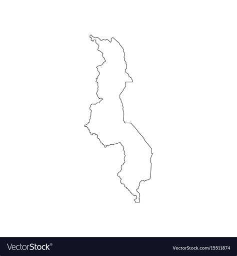 Malawi map outline Royalty Free Vector Image - VectorStock