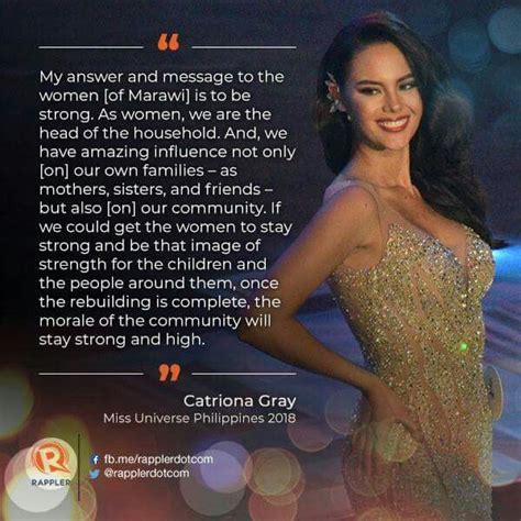 Winning answer by Catriona Gray | Pageant questions, Beauty pageant ...