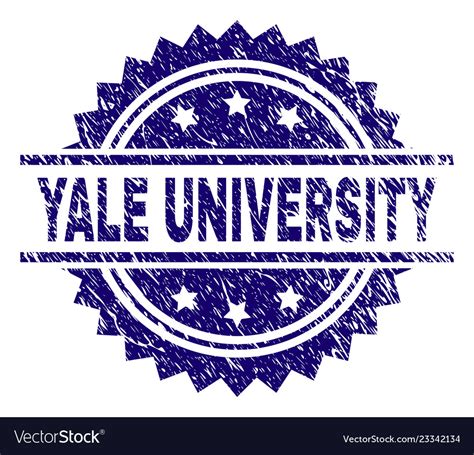 Scratched textured yale university stamp seal Vector Image