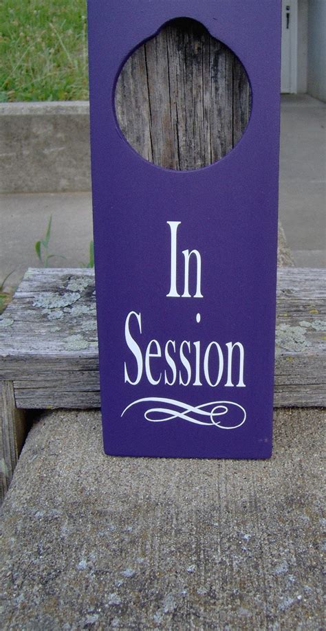 In Session Sign Hanger Wood Vinyl Sign Hanging Door Knob - Etsy