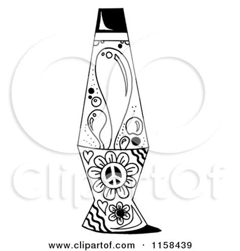 Clipart of a Sketched Black and White Lava Lamp - Royalty Free ...