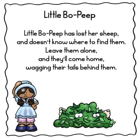 Pocket Chart Poem Little Bo-Peep Nursery Rhyme | Made By Teachers