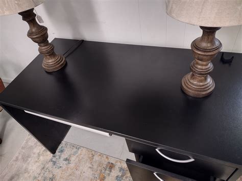 Black Desk W Keyboard Tray | Roth & Brader Furniture