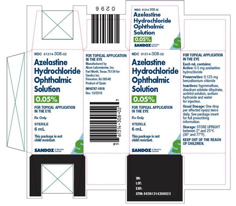 NDC 61314-308 Azelastine Hydrochloride Azelastine Hydrochloride