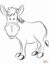 Cute Donkey Coloring Page Sketch sketch template