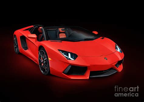 Red Lamborghini Aventador Lp 700-4 Roadster Sports Car Photograph by ...