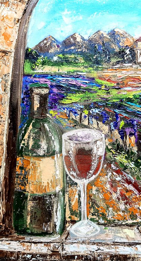 Vineyard Painting Italy Original Art Wine Painting Tuscany | Etsy