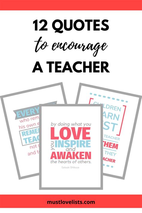 12 Encouraging Quotes for Teachers - Must Love Lists