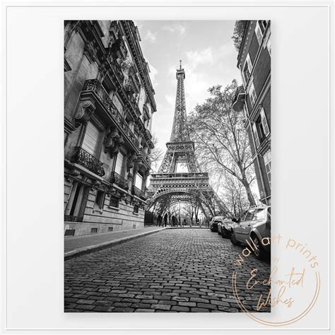 Paris Street Black & White Photo Print - Wall Art